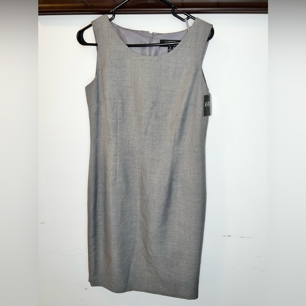 NWT Kasper Ladies Grey Mid Length Dress Size 6
